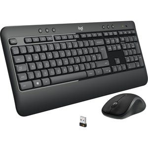 Logitech mk540 advanced draadloze desktopset (donkergrijs, eu lay-out (qwerty), 1000 dpi)