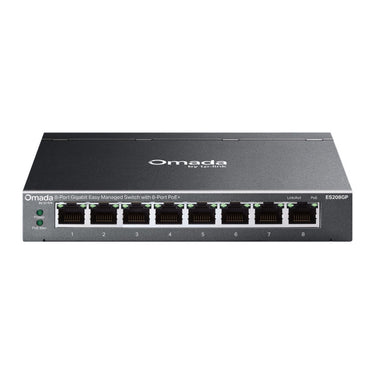 Tp-link omada es208gp 8-poort gigabit easy managed switch (zwart, 8x poe+)