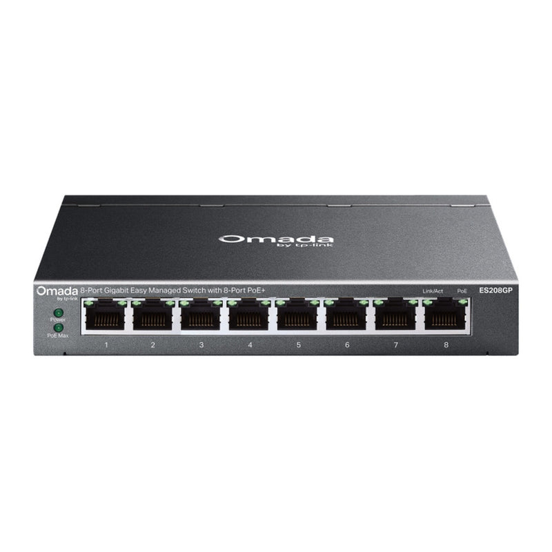 Load image into Gallery viewer, Tp-link omada es208gp 8-poort gigabit easy managed switch (zwart, 8x poe+)
