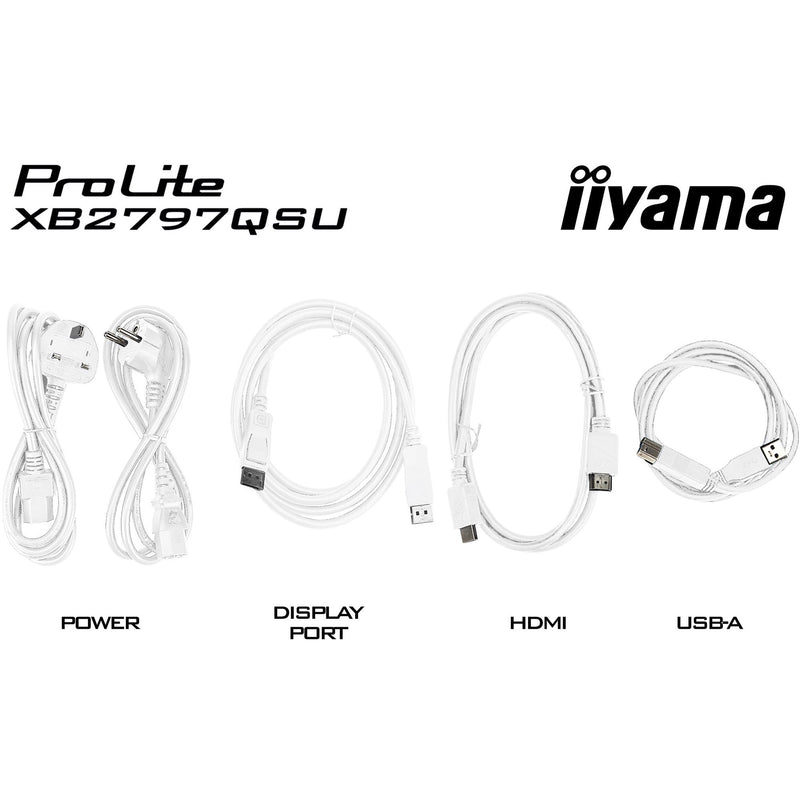 Load image into Gallery viewer, Iiyama prolite xb2797qsu-w1 27 monitor (wit (mat), hdmi, displayport, usb, audio)
