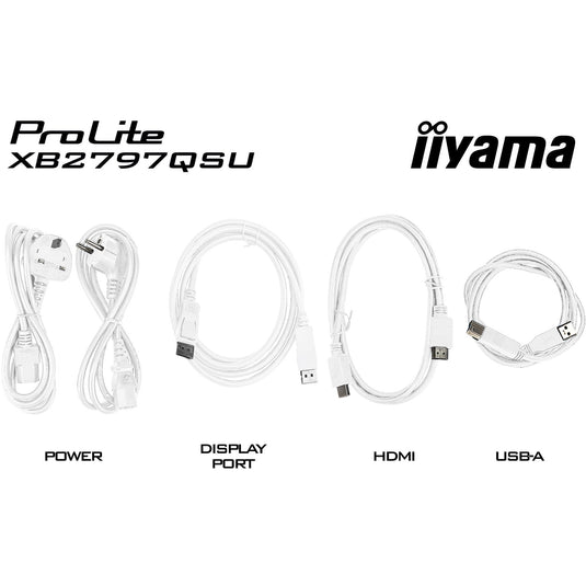 Iiyama prolite xb2797qsu-w1 27 monitor (wit (mat), hdmi, displayport, usb, audio)