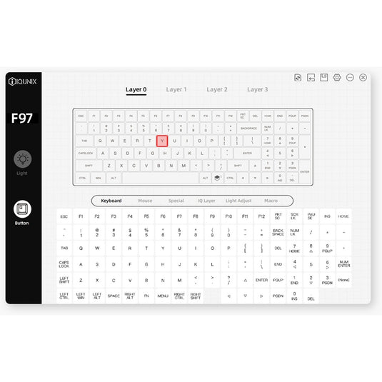 Iqunix f97 camping wireless mechanical keyboard (groen, us lay-out (qwerty), cherry mx brown, 96%, rgb leds, hot-swappable, pbt, 2.4ghz | bluetooth 5.1 | usb-c)