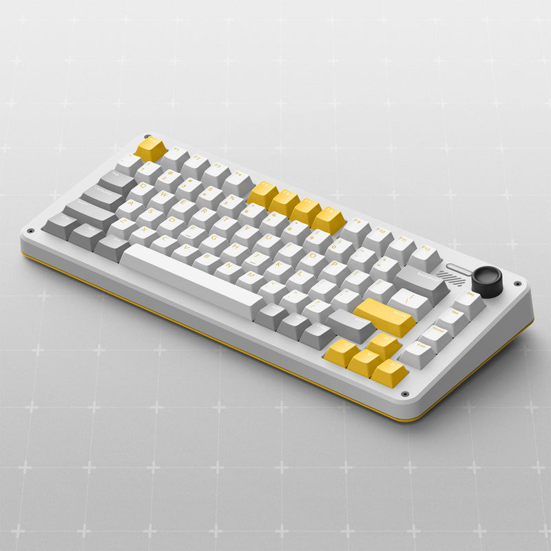 Load image into Gallery viewer, Ty iqunix zx75 gravi wave wireless mechanical keyboard (grijs, us lay-out (qwer), gateron red, 75%, rgb leds, hot-swappable, double-shot pbt, 2.4ghz | bluetooth 5.1 | usb-c)

