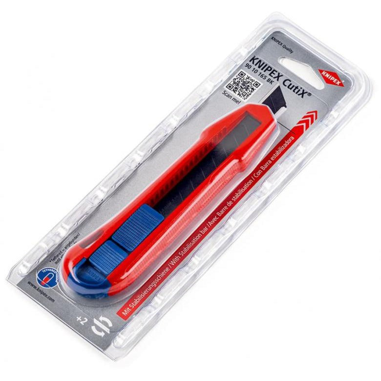 Load image into Gallery viewer, Knipex cutix universele mes stanleymes (rood blauw, incl. 2 mesbladen)
