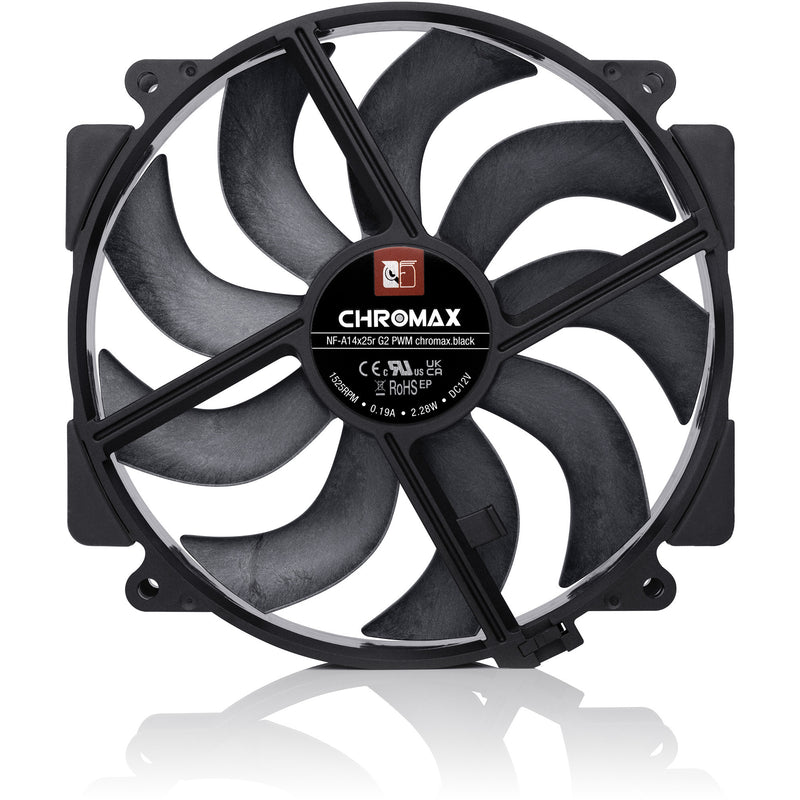 Load image into Gallery viewer, Noctua nf-a14x25r g2 pwm chromax.black case fan (zwart, 140 x 140 x 25 mm)
