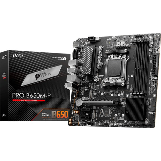 Load image into Gallery viewer, Msi pro b650m-p socket am5 moederbord (zwart, raid, 2.5 gb-lan, sound, µatx)
