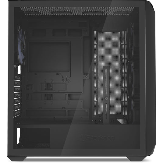 Sharkoon ak3 rgb midi tower behuizing (zwart | 2x usb-a | 1x usb-c | rgb | tempered glass)