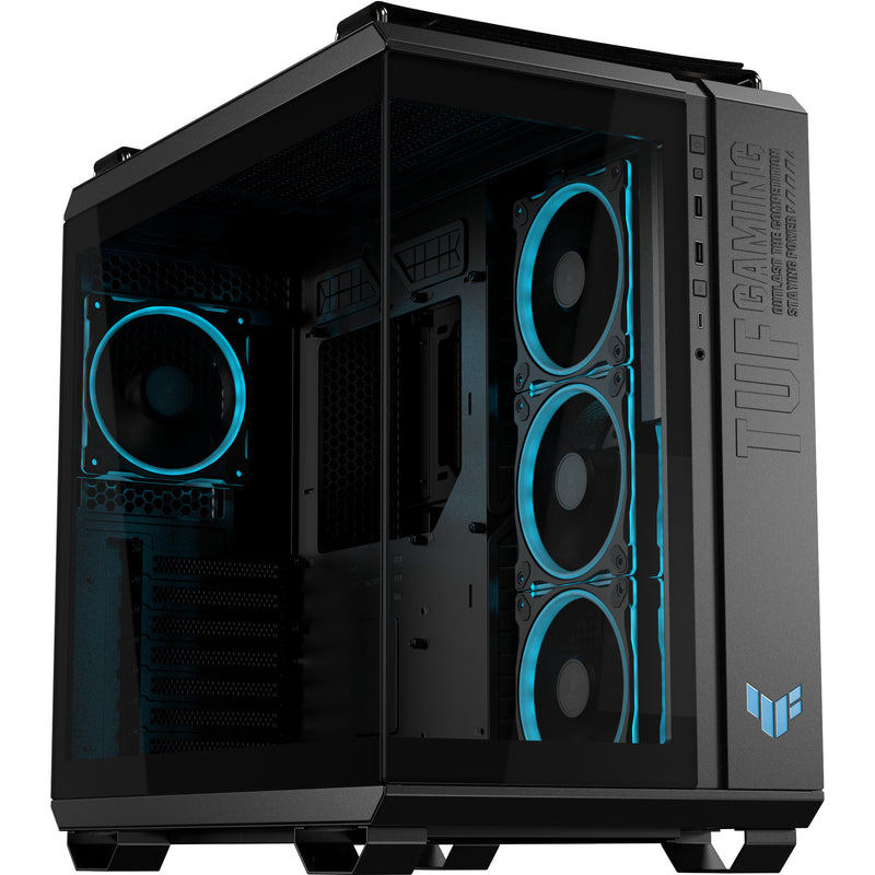 Load image into Gallery viewer, Asus tuf gaming gt502 horizon argb midi tower behuizing (zwart | 3x usb-a | 1x usb-c | tempered glass)
