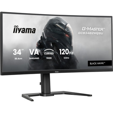 Iiyama g-master black hawk gcb3482wqsu-b1 34 curved ultrawide gaming monitor (zwart, 2x hdmi, displayport, 2x usb-a, usb-b, 2x usb-c, 120 hz)