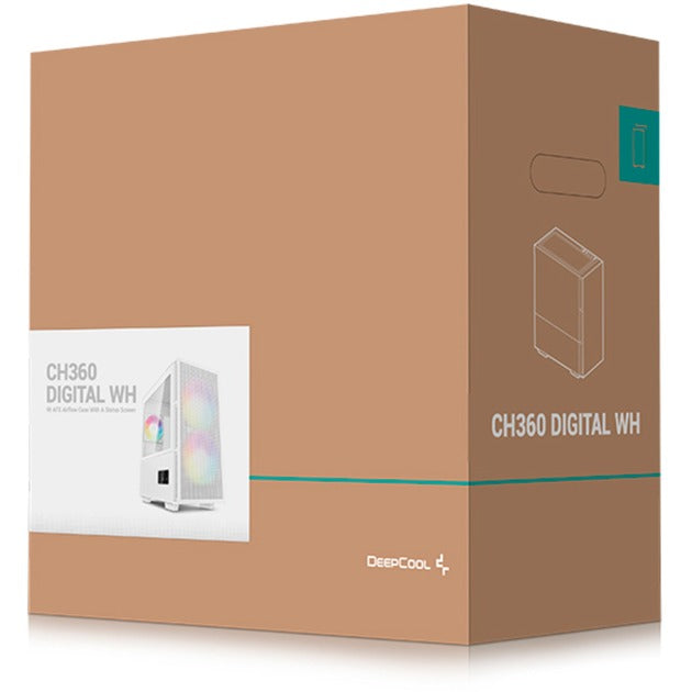 Load image into Gallery viewer, Deepcool ch360 digital mini tower behuizing (wit | 1x usb-a | 1x usb-c | rgb | tempered glass)
