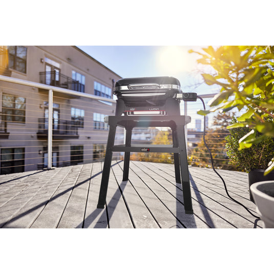 Weber lumin compact elektrische barbecue voor buiten met onderstel (zwart, 2 tot 4 personen, grilloppervlak 1161 cm²)