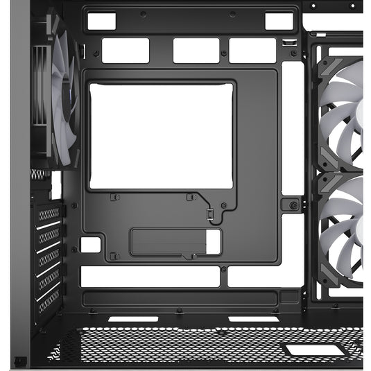 Sharkoon mk7 argb mini tower behuizing (zwart | 2x usb-a | 1x usb-c | rgb | tempered glass)