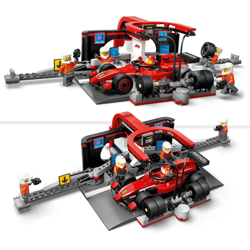 Load image into Gallery viewer, Lego city f1 pitstop en pitcrew met ferrari auto - 60443
