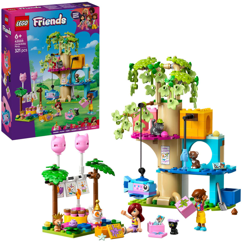 Afbeelding laden in galerijviewer, Lego friends 42666 kattenverjaardagsfeestje en boomhut
