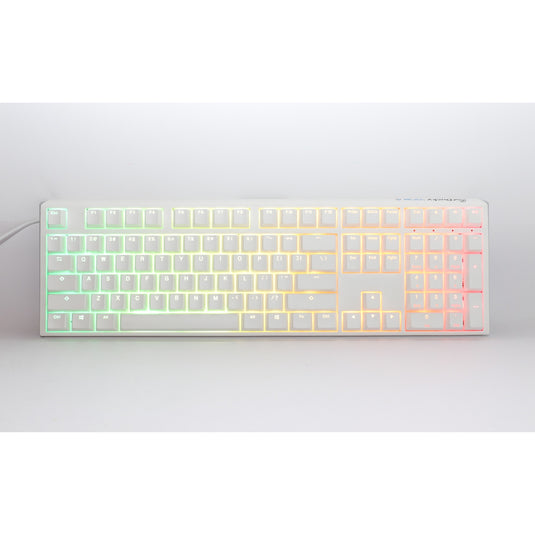 Ducky one 3 classic pure white, toetsenbord (wit, us lay-out, cherry mx silent red, rgb led, double-shot pbt, hot-swappable, quack mechanics)