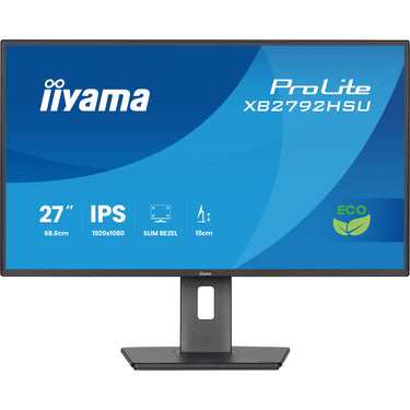 Iiyama prolite xb2792hsu-b1 27 monitor (zwart (mat), hdmi, displayport, 2x usb-a, usb-b, 120 hz)