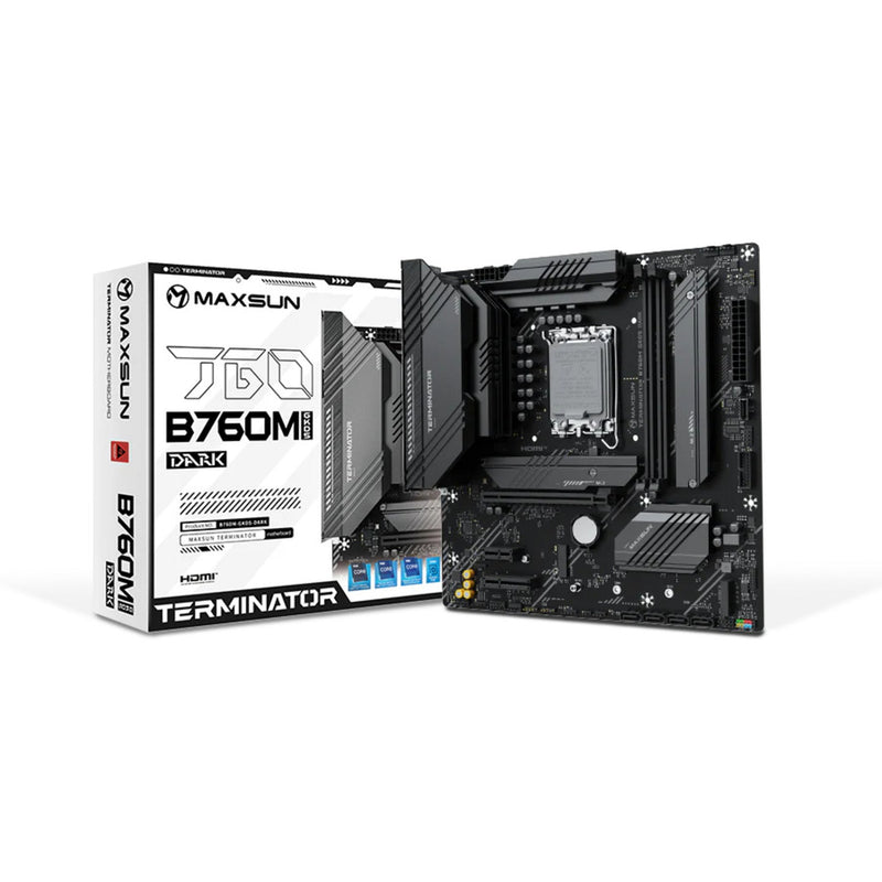 Afbeelding laden in galerijviewer, Maxsun ms-terminator b760m gkd5 dark socket 1700 moederbord (zwart, raid, 2.5 gb-lan, sound, µatx)
