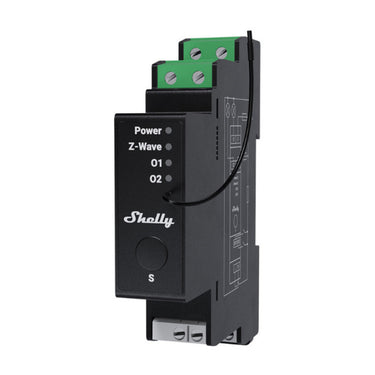 Shelly wave pro 2pm lr (eu) relais (zwart, z-wave)
