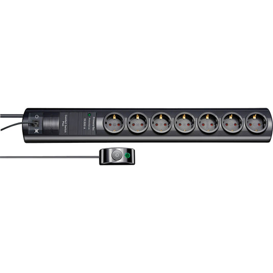 Brennenstuhl primera tec comfort switch plus 7-voudige stekkerdoos stekkerdoos (zwart, 19.500a overspanningsbeveiliging, externe schakelaar)