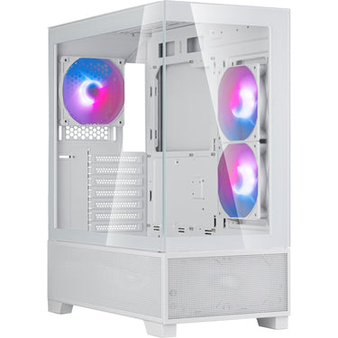 Silverstone lucid 05 mini tower behuizing (wit | 2x usb-a | 1x usb-c | rgb | tempered glass)