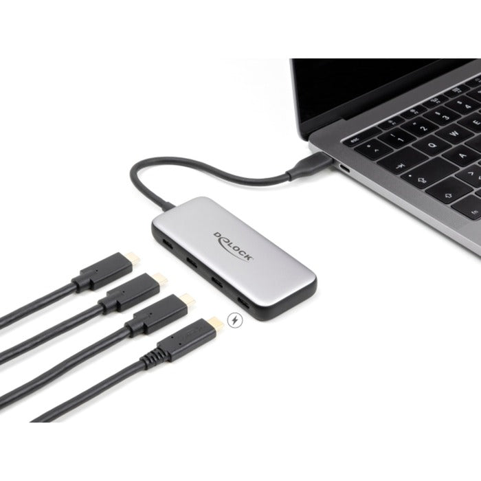 Load image into Gallery viewer, Delock 4-port usb-c + pd 85 watt usb-hub (grijs)
