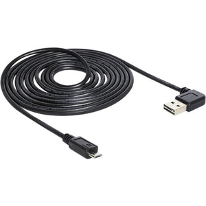 Delock usb2.0 a 90° > usb micro-b kabel (zwart, 5 meter)