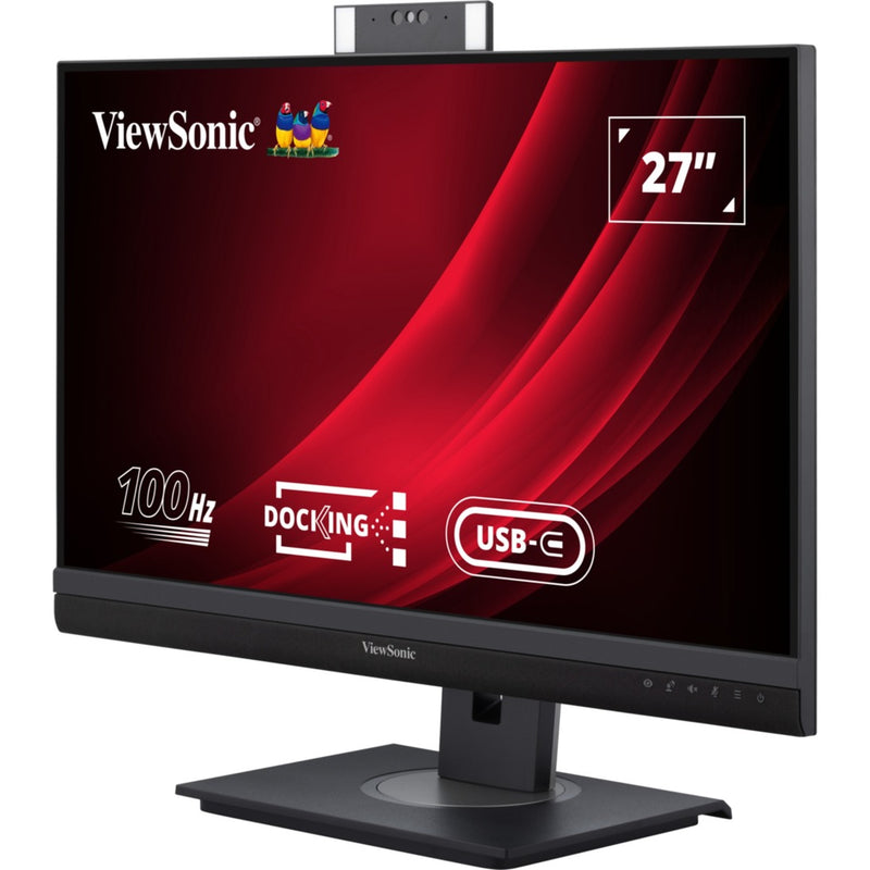 Afbeelding laden in galerijviewer, Viewsonic video conferencing docking monitor vg2757v-2k 27 (zwart (mat) grijs, 1x hdmi, 1x displayport, usb-a, usb-c, audio)
