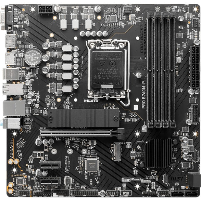 Load image into Gallery viewer, Msi pro b760m-p socket 1700 moederbord (zwart, raid, gb-lan, sound, µatx)
