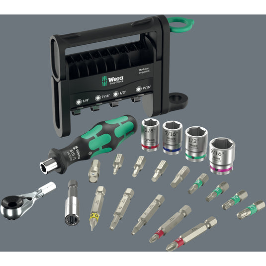 Wera tool-check modular set imperial 1, 50‑delig bitset (zwart groen)