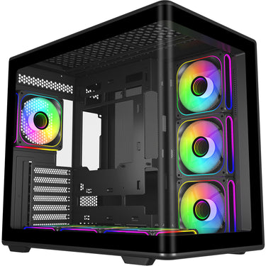 Cooler master elite 600 midi tower behuizing (zwart | 2x usb-a | 1x usb-c | tempered glass)