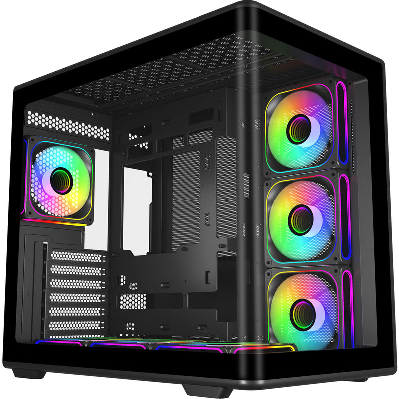 Load image into Gallery viewer, Cooler master elite 600 midi tower behuizing (zwart | 2x usb-a | 1x usb-c | tempered glass)
