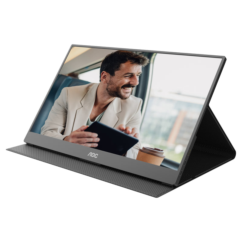Load image into Gallery viewer, Aoc 16t20e2 15.6 monitor (zwart, 1x mini hdmi, 1x usb-c, audio)
