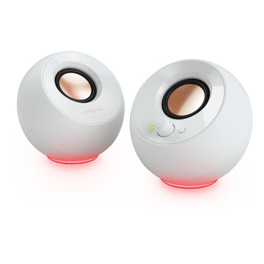 Creative pebble se pc-luidspreker (wit, bluetooth, usb-c, aux, rgb)