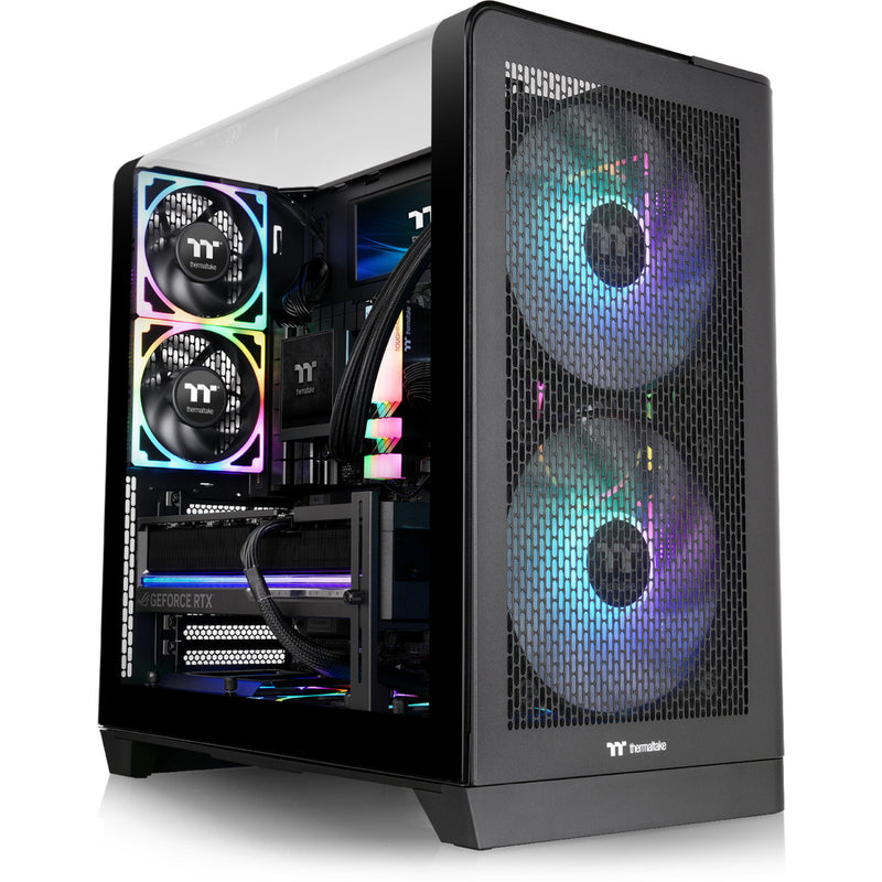 Load image into Gallery viewer, Thermaltake view 390 air midi tower behuizing (zwart | 2x usb-a | 1x usb-c | tempered glass)
