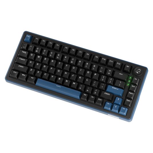 Ducky ok-m-75 rgb mechanisch toetsenbord (zwart, us lay-out (qwerty), ktt linear, 75%, rgb, hot-swap, pbt, 2.4 ghz | bluetooth | usb-c)