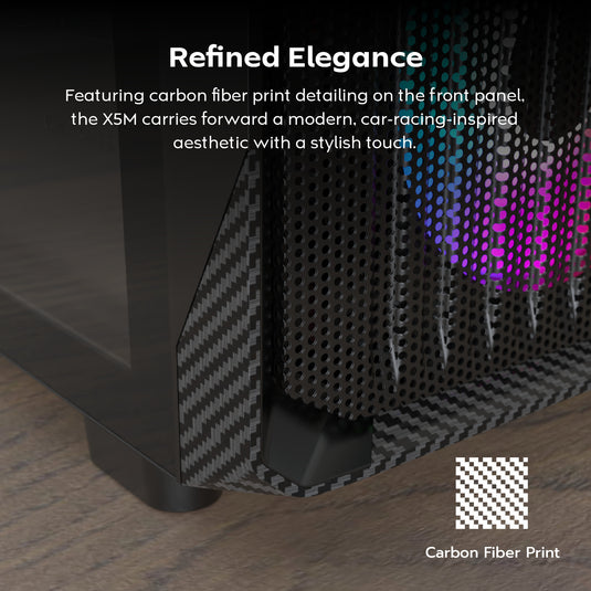 Montech x5m midi tower behuizing (zwart | 2x usb-a | 1x usb-c | rgb | tempered glass)