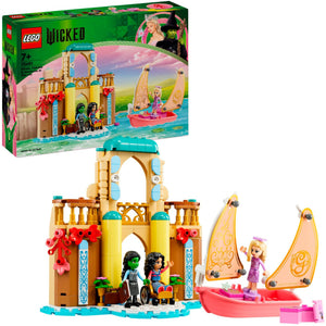 Lego wicked glinda, elphaba en nessarose op shiz university speelgoed boot en poppenhuis set 75681