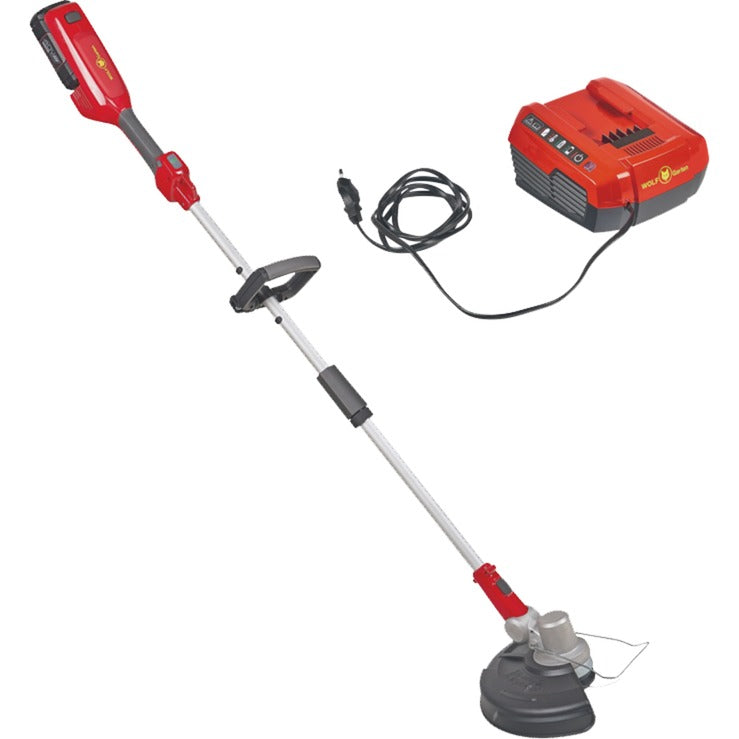 Load image into Gallery viewer, Wolf-garten accu grastrimmer lycos 40 300 t 30cm se (rood grijs, accu inbegrepen)

