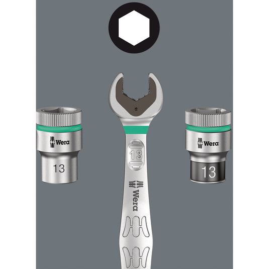 Wera 8100 sa 11 zyklop metal-ratelset, 28‑delig gereedschapsset (omschakelpal, 1 4 -aandrijving)