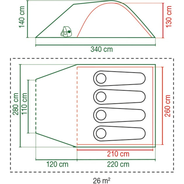 Load image into Gallery viewer, Coleman kobuk valley 4 plus tent (donkergroen lichtgroen)
