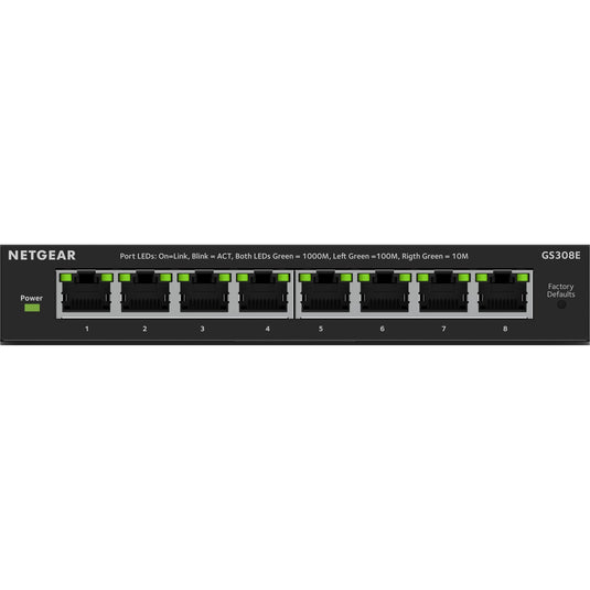 Netgear 8-poorts gigabit ethernet plus-switch (gs308ev4) (zwart, unmanaged)
