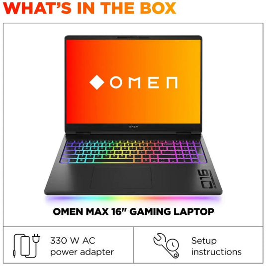 Hp omen max 16-ah0370nd 16 gaming laptop (zwart | core ultra 7 255hx | rtx 5070 ti | 32 gb | 2 tb ssd)