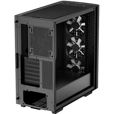 Deepcool ck560 midi tower behuizing (zwart | 2x usb-a | 1x usb-c | rgb | tempered glass)