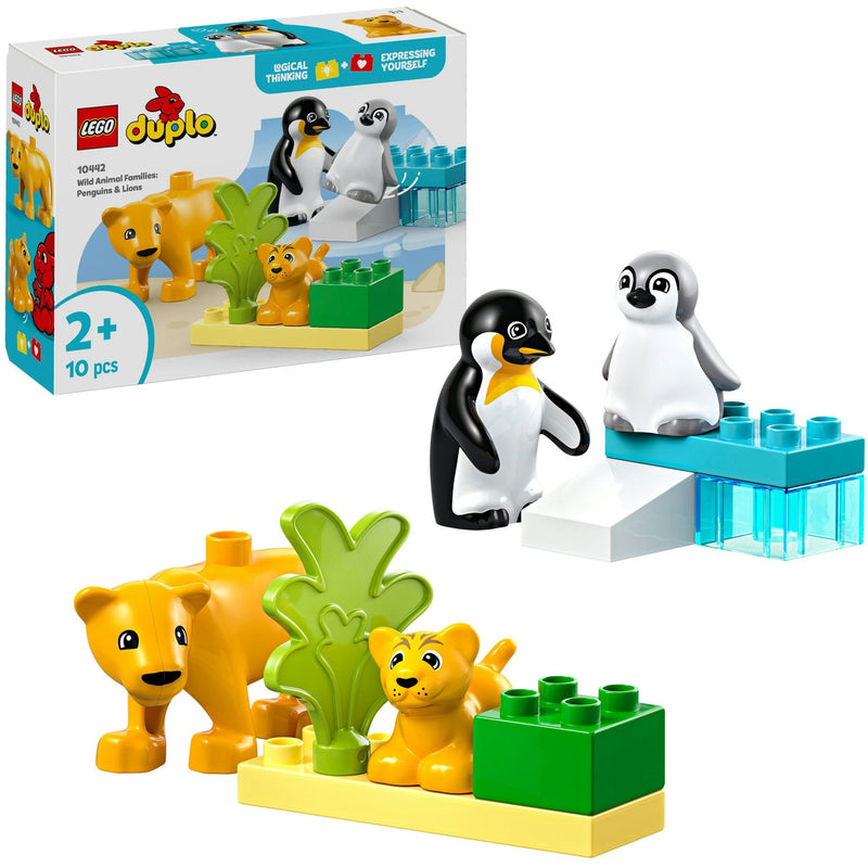 Load image into Gallery viewer, Lego duplo town 10442 families van wilde dieren: pinguïns en leeuwen
