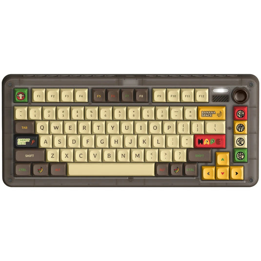 Iqunix zx75 happy ape wireless mechanical keyboard (bruin, us lay-out (qwerty), ttc holy panda, 75%, rgb leds, hot-swappable, double-shot pbt, 2.4ghz | bluetooth 5.1 | usb-c)
