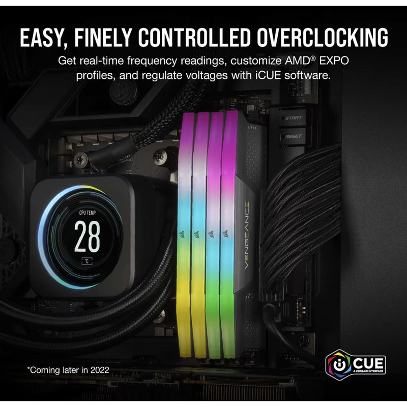 Load image into Gallery viewer, Corsair vengeance rgb 32 gb ddr5-6000 (2x 16 gb) werkgeheugen (zwart, cmh32gx5m2d6000z38, xmp, expo)
