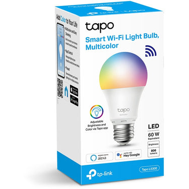 Tp-link tapo l530e slimme ledlamp e27 - grote fitting- wit kleur - wifi- 1 pack
