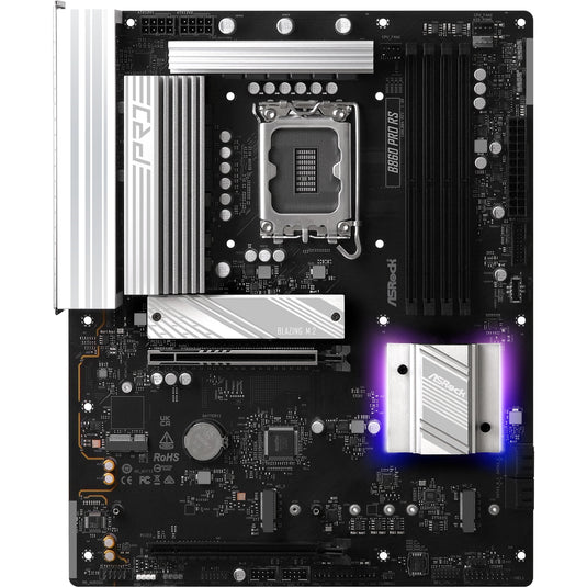 Asrock b860 pro rs socket 1851 moederbord (raid, 2.5 gb-lan, sound, atx)