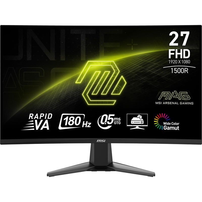 Load image into Gallery viewer, Msi mag 27c6f 27 curved gaming monitor (zwart, 2x hdmi, displayport, 180 hz)
