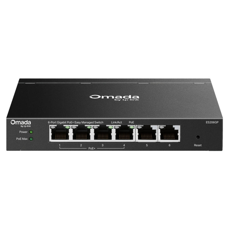 Load image into Gallery viewer, Tp-link omada es206gp switch (zwart, 4x poe+)
